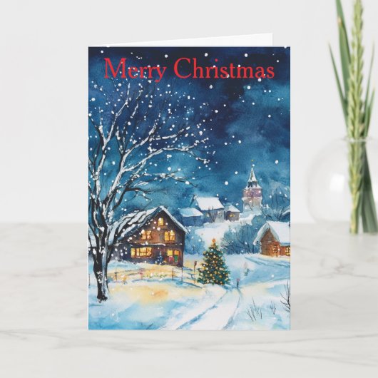 Christmas Night Feestdagen Kaart (Voorkant)