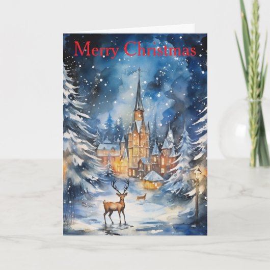 Christmas Night Feestdagen Kaart (Voorkant)