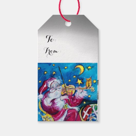 CHRISTMAS NIGHT/INSPIRED SANTA PLAYVIOLIN CADEAULABEL (Voorkant)