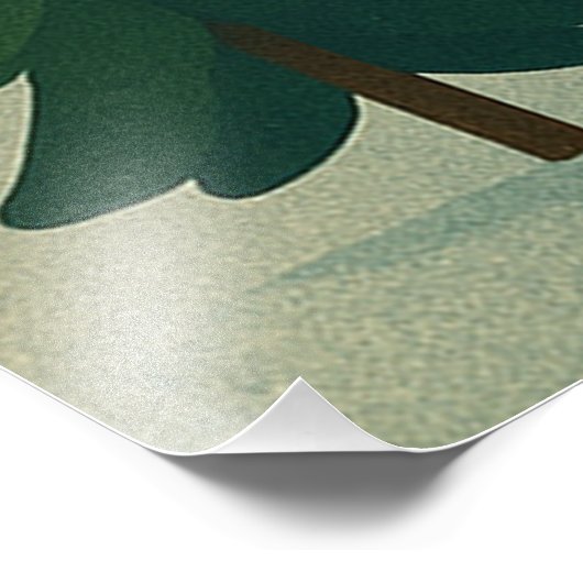 Christmas Night Mountain Village Art Photo Paper Foto Afdruk (Hoek)