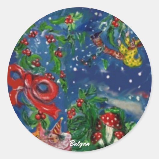 CHRISTMAS NIGHT RONDE STICKER (Voorkant)