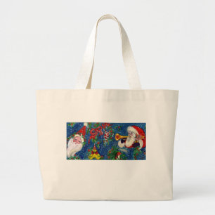 CHRISTMAS NIGHT Santa Bugler Grote Tote Bag