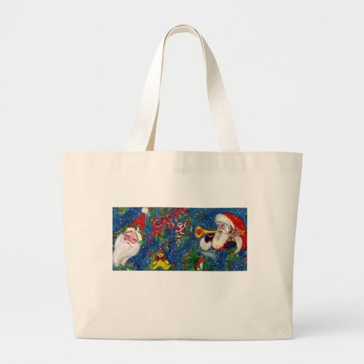 CHRISTMAS NIGHT Santa Bugler Grote Tote Bag (Voorkant)