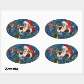 CHRISTMAS NIGHT / SANTA BUGLER OVALE STICKER (Vel)
