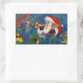 CHRISTMAS NIGHT / SANTA BUGLER RECHTHOEKIGE STICKER (Tas)