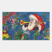 CHRISTMAS NIGHT / SANTA BUGLER RECHTHOEKIGE STICKER (Voorkant)