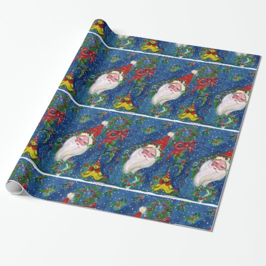 CHRISTMAS NIGHT/SANTA CLAUS CADEAUPAPIER (Uitgerold)
