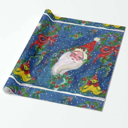 CHRISTMAS NIGHT/SANTA CLAUS CADEAUPAPIER (Uitgerold)