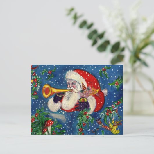 CHRISTMAS NIGHT / SANTA CLAUS FEESTDAGENKAART (Staand voorkant)