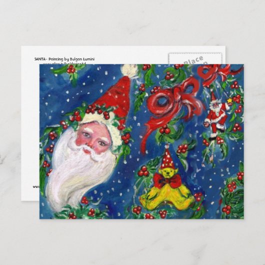 CHRISTMAS NIGHT / SANTA CLAUS FEESTDAGENKAART (Voorkant / Achterkant)