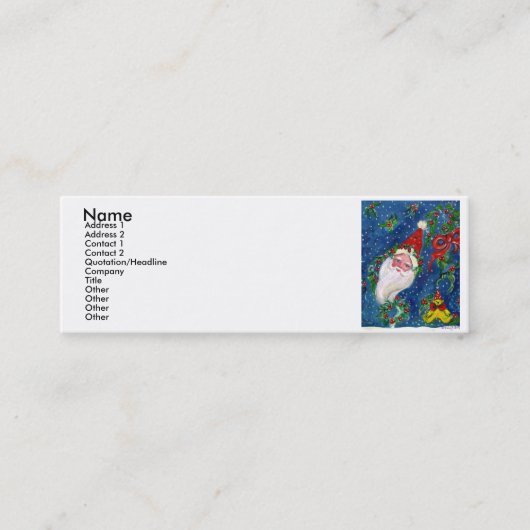 CHRISTMAS NIGHT / SANTA CLAUS MINI VISITEKAARTJE (Voorkant)