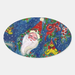 CHRISTMAS NIGHT / SANTA CLAUS OVALE STICKER