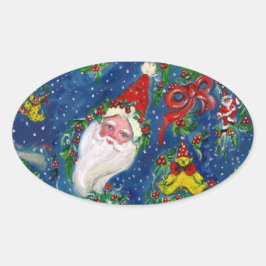 CHRISTMAS NIGHT / SANTA CLAUS OVALE STICKER