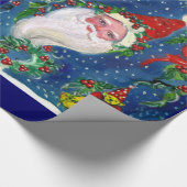 CHRISTMAS NIGHT/SANTA CLAUS PLAYING HARP CADEAUPAPIER (Hoek)