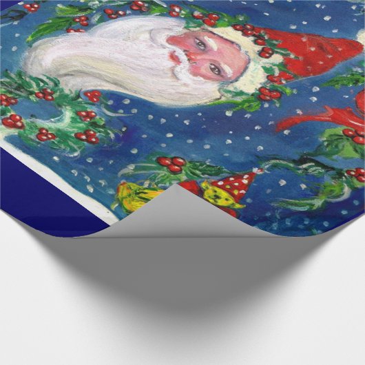 CHRISTMAS NIGHT/SANTA CLAUS PLAYING HARP CADEAUPAPIER (Hoek)