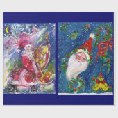 CHRISTMAS NIGHT/SANTA CLAUS PLAYING HARP CADEAUPAPIER (Vlak)