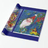 CHRISTMAS NIGHT/SANTA CLAUS PLAYING HARP CADEAUPAPIER (Uitgerold)