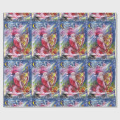 CHRISTMAS NIGHT/SANTA CLAUS PLAYING HARP CADEAUPAPIER (Vlak)