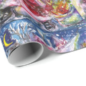 CHRISTMAS NIGHT/SANTA CLAUS PLAYING HARP CADEAUPAPIER (Rol Hoek)