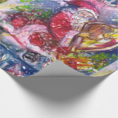 CHRISTMAS NIGHT, SANTA CLAUS PLAYING HARP CADEAUPAPIER (Hoek)