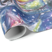 CHRISTMAS NIGHT, SANTA CLAUS PLAYING HARP CADEAUPAPIER (Rol Hoek)