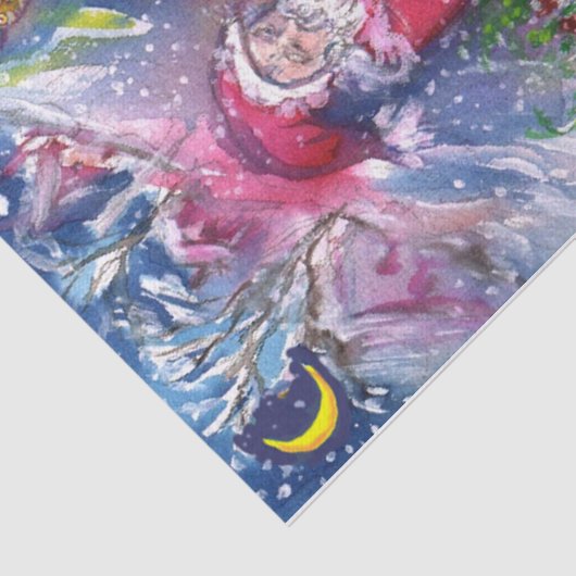 CHRISTMAS NIGHT/SANTA CLAUS PLAYING HARP TISSUEPAPIER (Detail)