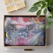 CHRISTMAS NIGHT/SANTA CLAUS PLAYING HARP TISSUEPAPIER (Geschenk)