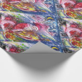 CHRISTMAS NIGHT/SANTA CLAUS PLAYING HARP Winter Cadeaupapier (Hoek)