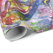 CHRISTMAS NIGHT/SANTA CLAUS PLAYING HARP Winter Cadeaupapier (Rol Hoek)