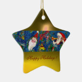 CHRISTMAS NIGHT SANTA CLAUS Yellow Star Keramisch Ornament (Rechts)