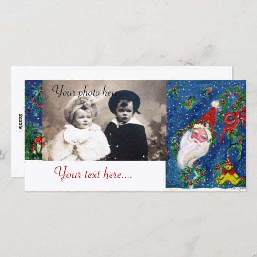 CHRISTMAS NIGHT / SANTA FEESTDAGENKAART (Voorkant / Achterkant)