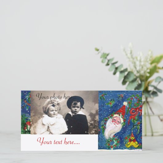 CHRISTMAS NIGHT / SANTA FEESTDAGENKAART (Staand voorkant)