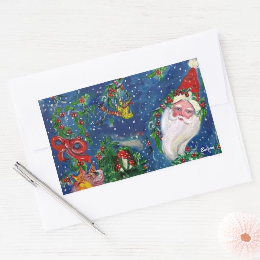 CHRISTMAS NIGHT / SANTA RECHTHOEKIGE STICKER (Envelop)