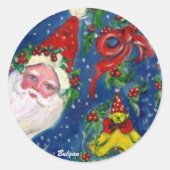 CHRISTMAS NIGHT / SANTA RONDE STICKER (Voorkant)