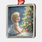Christmas Night Tree Scene  Metalen Ornament (Links)