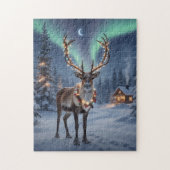 Christmas night with Santa's reindeer Legpuzzel (Verticaal)