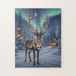 Christmas night with Santa's reindeer Legpuzzel