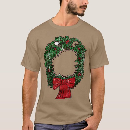Christmas Nightmare Wreath Funny T-shirt (Voorkant)