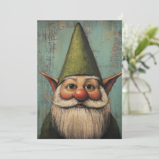 Christmas Nisse - Traditionele Scandinavische vaka Feestdagenkaart (Staand voorkant)