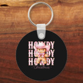 Christmas Nk Gingerbread Cowboy Cowgirl Howdy West Sleutelhanger (Voorkant)