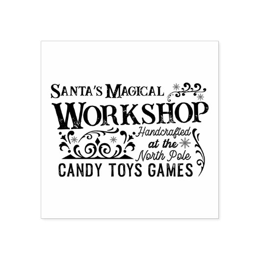 Christmas North Pole Santa's workshop Rubberstempel (Afrduk)