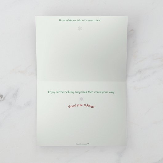 Christmas-Northern lights with Santa Feestdagen Kaart (Binnen)