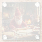 Christmas Norwegian Nisse Making Lefse, Coaster Glazen Onderzetter (Achterkant)