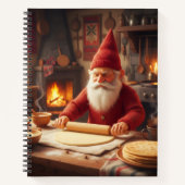 Christmas Norwegian Nisse Making Lefse, Notebook Notitieboek (Voorkant)