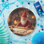 Christmas Norwegian Nisse Making Lefse, Plates Papieren Bordje (Feest)