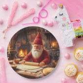 Christmas Norwegian Nisse Making Lefse, Plates Papieren Bordje (Feest)