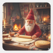 Christmas Norwegian Nisse Making Lefse, Stickers (Voorkant)