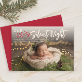 Christmas Not So Silent Night Funny Red Baby Photo Aankondiging