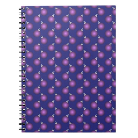 Christmas Notebook with Purple Baubles Notitieboek (Voorkant)
