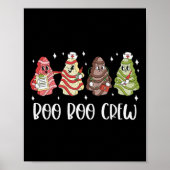 Christmas Nurse Boo Boo Crew Tree Cake Xmas Nursin Poster (Voorkant)